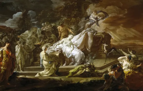 Picture, mythology, Corrado Dzhakvinto, The Sacrifice Of Iphigenia