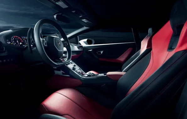 Interior, Lamborghini, white, salon, front, dashboard, LP 610-4, Huracan