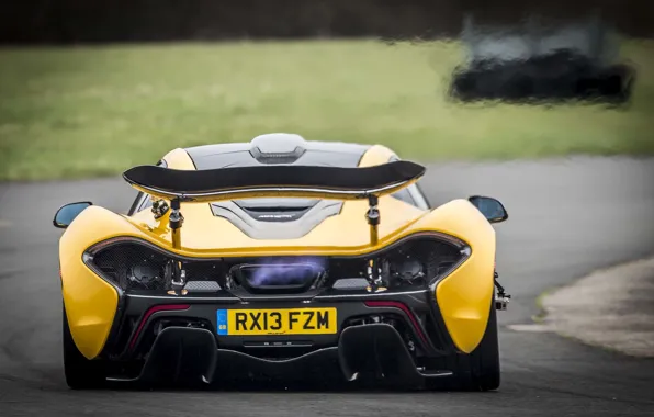 Picture McLaren, Yellow, Machine, McLaren, Exhaust, Flame, Car, Supercar