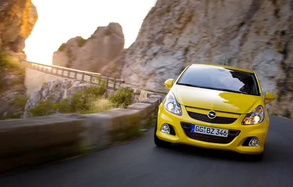 Car, machine, movement, speed, turn, Opel, car, Opel