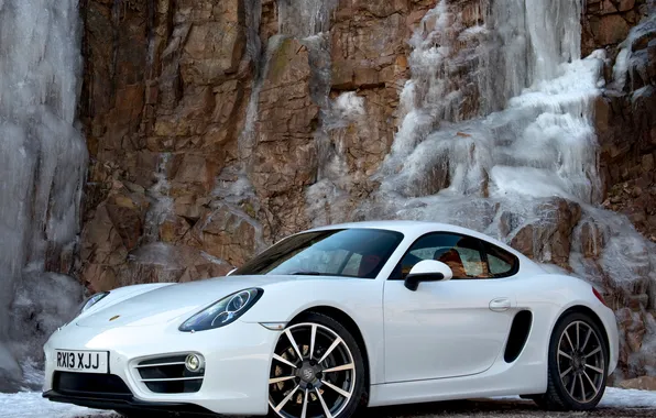 Picture white, Porsche, Cayman, car, Porsche