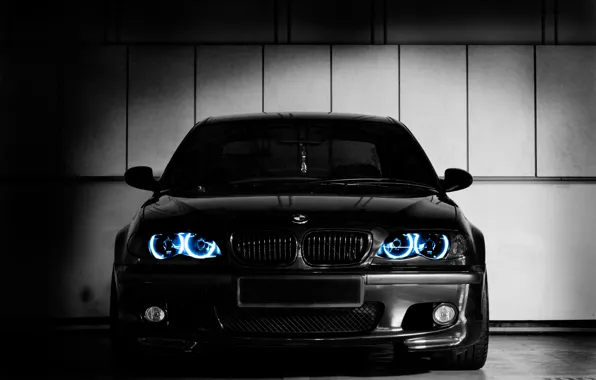 Light, blue, black, lights, BMW