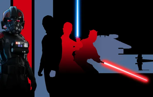 Star Wars, Sword, Silhouette, Jedi, Sith