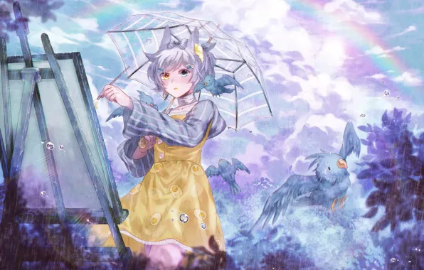 Picture bird, anime, art, artist, girl, tagme artist