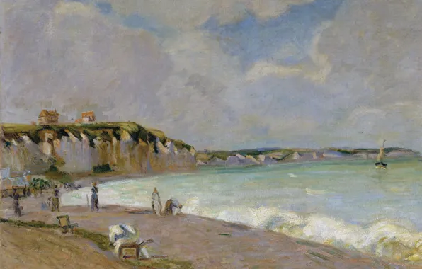 Sea, shore, boat, picture, sail, Arman Hyomin, Armand Guillaumin, Channel. Landscape