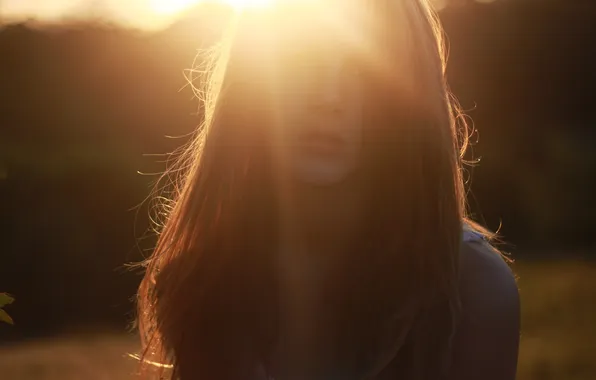 Girl, the sun, light, photo, mood, hair, girls