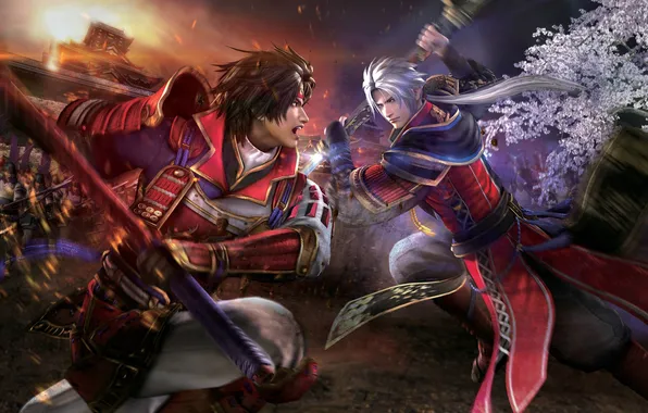 Picture weapons, Asia, battle, guys, Samurai Warriors 4