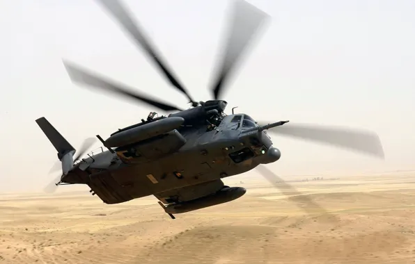 Picture desert, flight, helicopter, turn