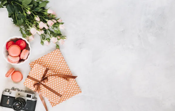Birthday, holiday, roses, bouquet, pink, Flowers, dessert, Roses
