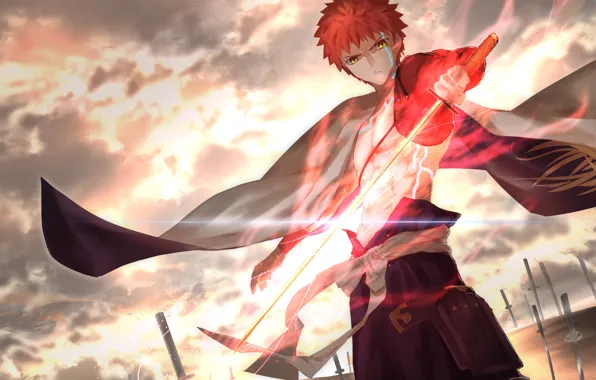 Sunset, guy, Saber, Fate / Grand Order, The destiny of a great campaign, Sengo Muramasa