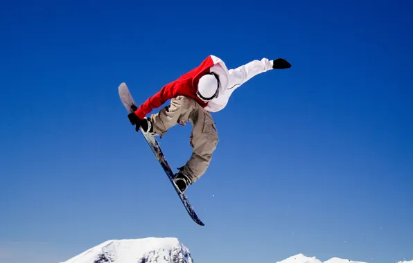 Winter, flight, jump, the trick, Snowboarder
