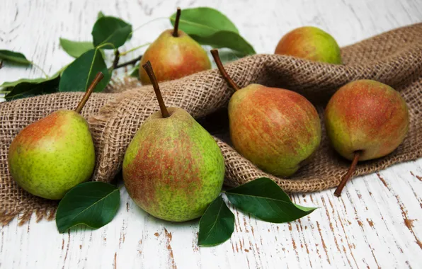 White, background, fruit, pear, wood, Olena Rudo