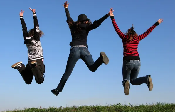 Picture joy, mood, jump, three