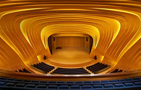 Chairs, balcony, Azerbaijan, Baku, concert hall, The center named after Heydar Aliyev
