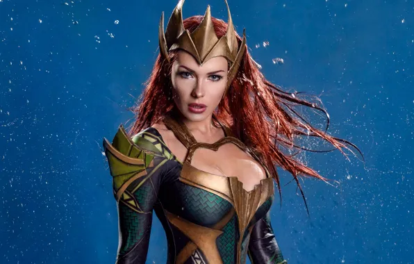 Picture girl, breast, lips, cosplay, look, redhair, Mera, Aquamen