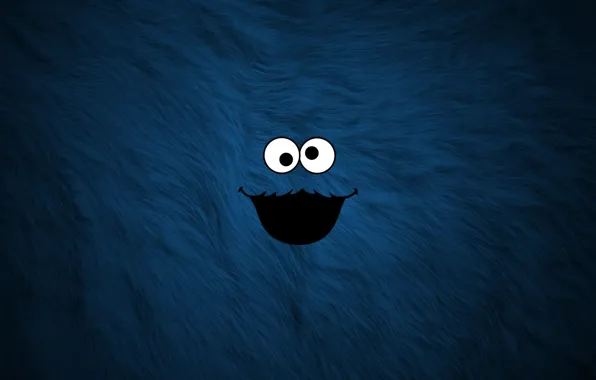 Blue, fur, mug, cookie Monster