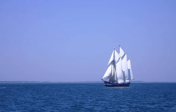 The way, movement, the ocean, the wind, coast, ship, sailboat, sails