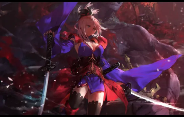 Sword, weapon, anime, zettai ryouiki, katana, ken, blade, sugoi