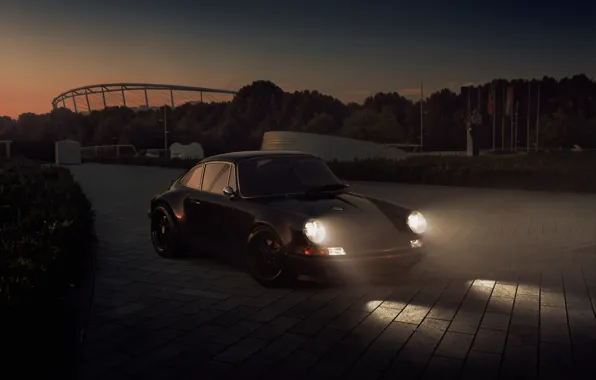 Picture lights, the evening, 911, Porsche, twilight, Carrera