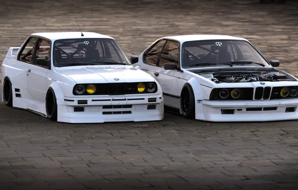 Auto, White, BMW, Machine, BMW M6, BMW M3, Rendering, Concept Art