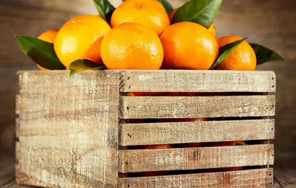 Oranges, fruit, box
