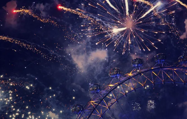 Salute, wheel, the fireworks