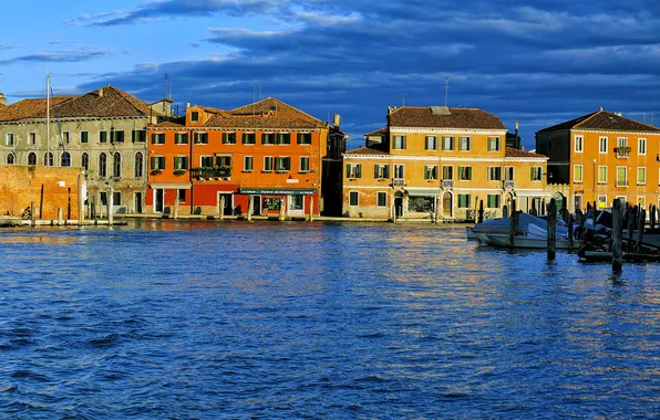 The sky, clouds, home, Italy, Venice, channel, the island of Murano