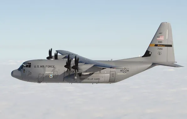 Picture clouds, USA, the plane, flies, Lockheed, Hercules, military transport, Hercules, range, Lockheed, C-130, medium and …