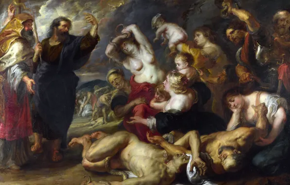 Erotic, picture, Peter Paul Rubens, mythology, The Brazen Serpent, Pieter Paul Rubens