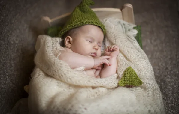 Children, hat, sleep, baby, sleeping, shawl, child, baby