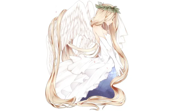 Picture sadness, girl, angel, tears