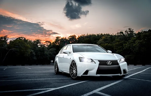 Lexus, Sunset, White, Evening, F-sport