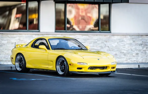 Picture Mazda, Yellow, RX-7, 1993