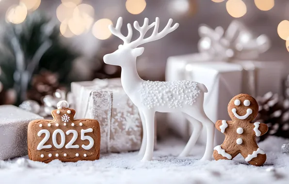 Deer, cookies, New year, 2025