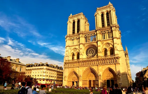 The sky, people, Paris, home, area, Notre Dame Cathedral, Notre-Dame de Paris