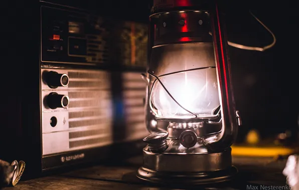Lamp, radio, kerosene stove, loft