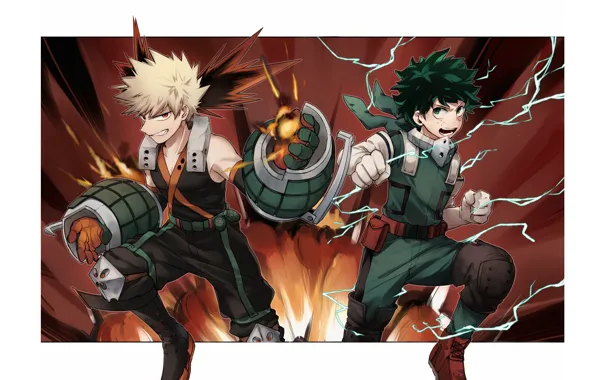 Guys, heroes, My Hero Academia, Boku No Hero Academy, Midori Isuku, My Hero Academy, Bakuga …