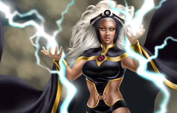Look, flight, Storm, costume, The storm, white hair, Storm, marvel