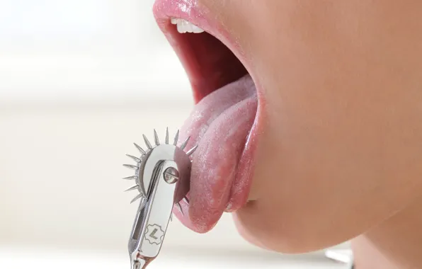 Girl, wheel, mouth, massage