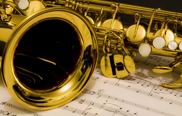 Notes, music, saxophone
