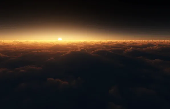 Picture the sun, clouds, sunset, night