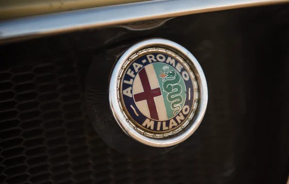 Alfa Romeo, logo, close-up, 1972, Montreal, badge, Alfa Romeo Montreal