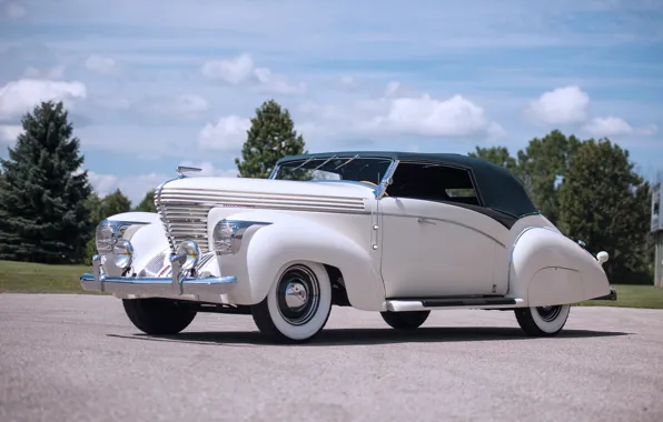 White, retro, car, Cabriolet, Supercharged, Graham