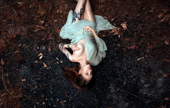 Chest, look, pose, model, makeup, figure, dress, tattoo