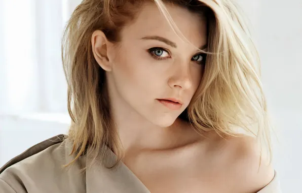 Look, portrait, actress, hairstyle, blonde, cloak, shoulder, Natalie Dormer