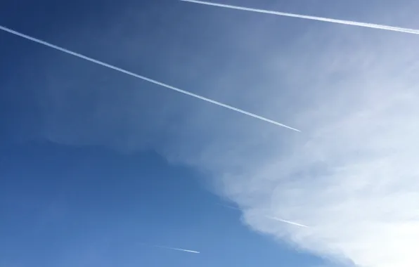 The sky, The plane, Strip, Blue