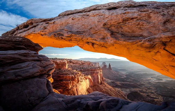The sky, the sun, clouds, light, stones, rocks, view, lighting