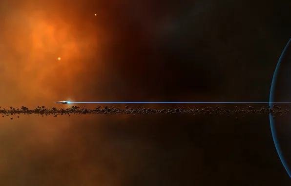 Stars, Planet, Space, Nebula, Star, Ship, Fantasy, Art