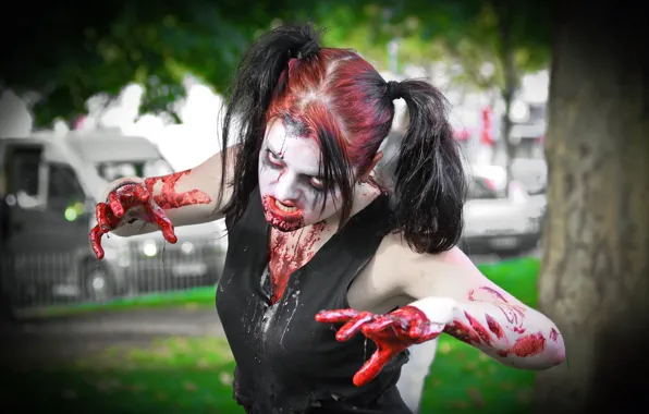 Picture girl, holiday, Zombie Day