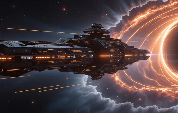 Space, The portal, Spaceship, Starship, Starship